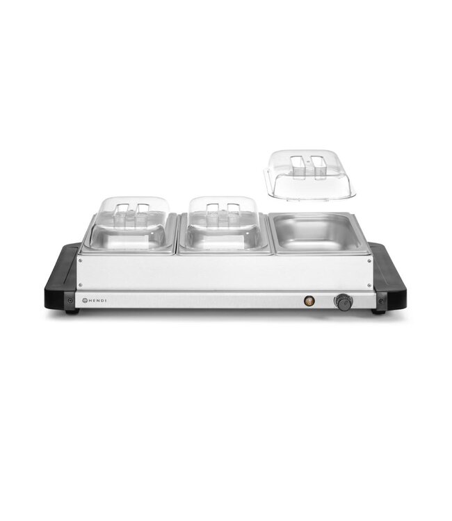 Voedselwarmer | 3x 1/3GN | 65mm | Inclusief bakken en deksels