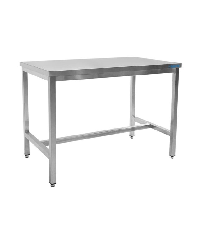RVS Werktafel | Open onderstel | Gelast | 70cm diep | 120cm breed