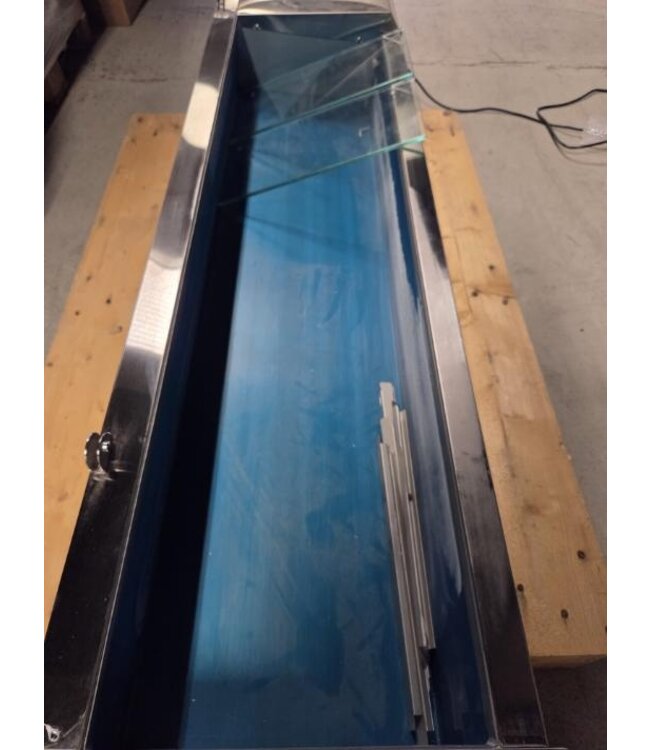 Occasion: Opzetkoelvitrine met glas Chef Line | 160cm breed | 39,5cm diep | 7x 1/3GN