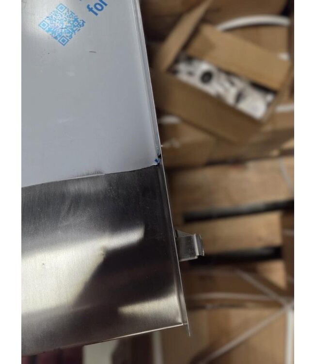 Occasion: RVS Wandplank met 3 beugels | (B)2200x(D)250x(H)40mm