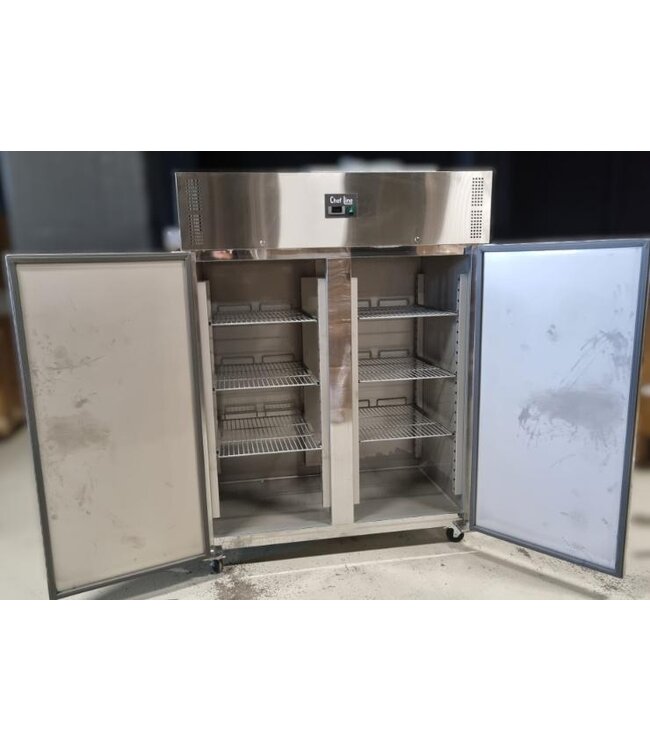Occasion: Koelkast Chef Line | 1476L | RVS | Dubbeldeurs | Met wielen | (H)201x148x83cm
