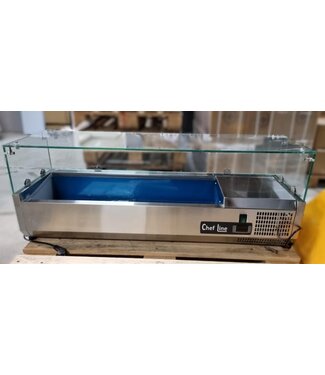 Chef Line Occasion: Opzetkoelvitrine met glas Chef Line | 120cm breed | 33,5cm diep | 5x 1/4GN