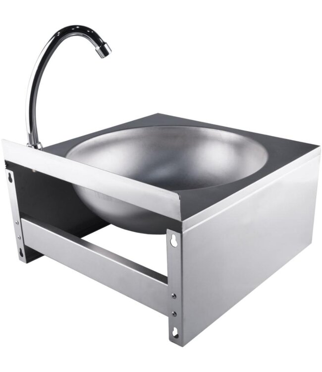 Handenwasbak Justin met kniebediening | RVS | Inclusief zwenkkraan