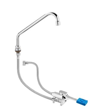 Kraan met voetpedaal Nicole | Koud | Enkelgats | 1/2" aansluiting | 300mm kraan