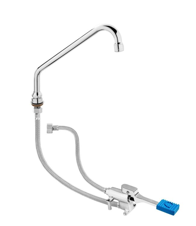 Kraan met voetpedaal Nicole | Koud | Enkelgats | 1/2" aansluiting | 300mm kraan