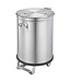 RVS Afvalbak met wielen ME 50 | 50 Liter | Voetpedaal | (H)60x(B)35x(D)35cm