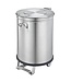RVS Afvalbak met wielen ME 105 | 105 Liter | Voetpedaal | (H)70x(B)45x(D)45cm