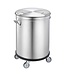 RVS Afvalbak met wielen ME 90 | Verrijdbaar | (H)70x(B)45x(D)45cm