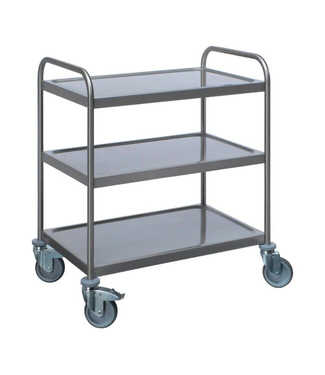 RVS Serveerwagen SWK 3 | 3 Bladen | 63x40cm | Flat pack