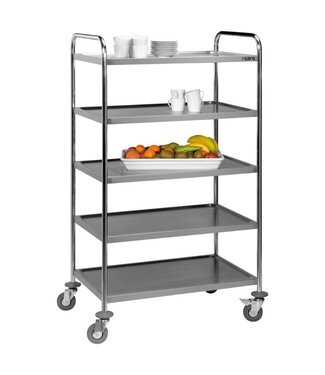 Saro RVS Serveerwagen David | 5 Bladen | Flat pack