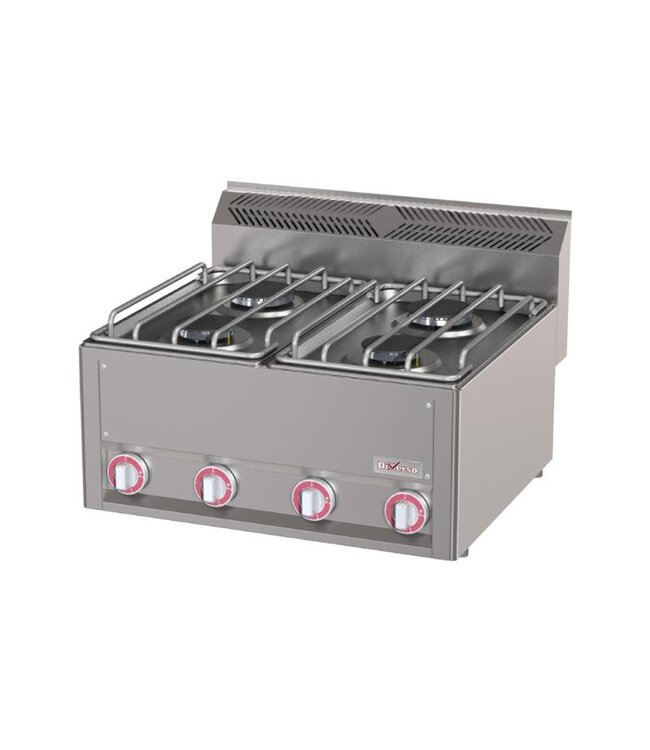 Gaskooktoestel Diverso | 4-Pits | 2x 3kW en 2x 3,6kW