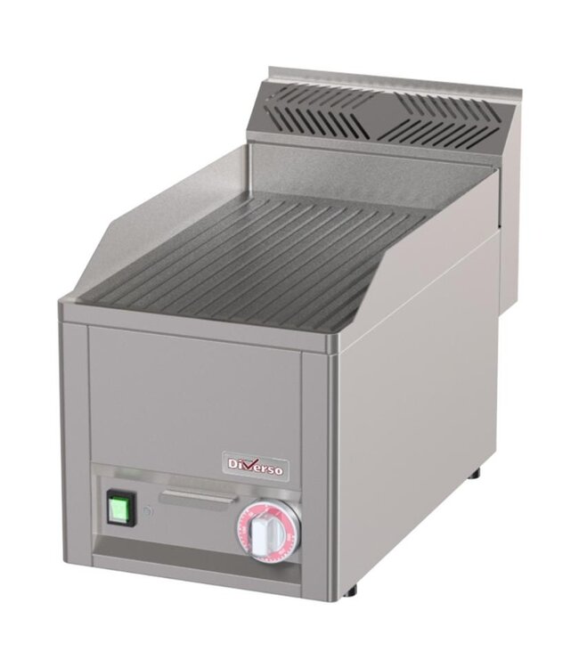 Elektrische bakplaat Diverso | Geribbeld | 3kW | (H)29x(B)33x(D)60cm