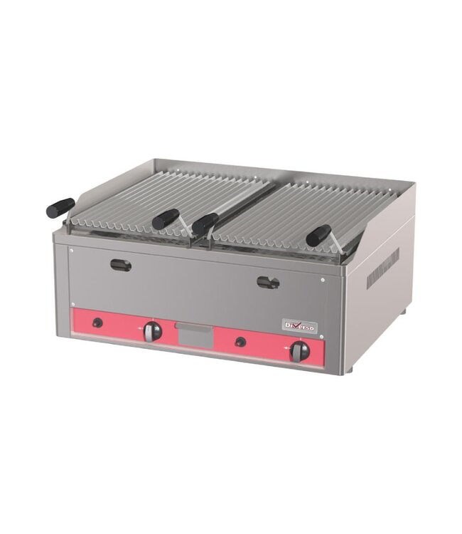 Lavasteen grill Diverso | Gas | 2x 4kW | (H)29x(B)66x(D)53cm