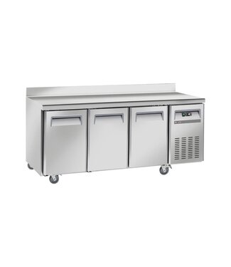 Diverso By Diamond Koelwerkbank Diverso | 3 Deuren | Met wielen & spatrand | (H)95x(B)180x(D)70cm