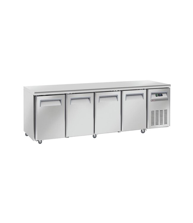 Koelwerkbank Diverso | 4 Deuren | Met wielen | (H)85x(B)225x(D)70cm