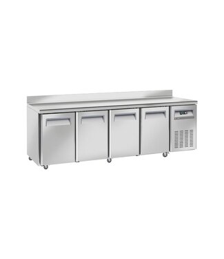 Diverso By Diamond Koelwerkbank Diverso | 4 Deuren | Met wielen & spatrand | (H)95x(B)225x(D)70cm