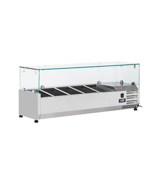 Diverso By Diamond Opzetkoelvitrine met glas Diverso | 5x 1/4GN | 120cm breed | 33,5cm diep