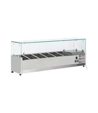 Diverso By Diamond Opzetkoelvitrine met glas Diverso | 6x 1/4GN | 140cm breed | 33,5cm diep