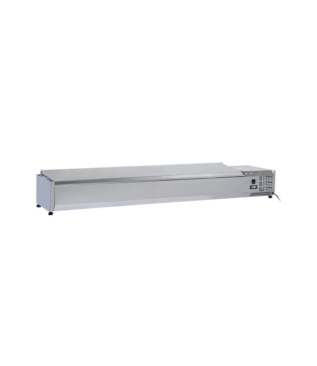 Opzetkoelvitrine Diverso | 10x 1/4GN | 207cm breed | 33,5cm diep