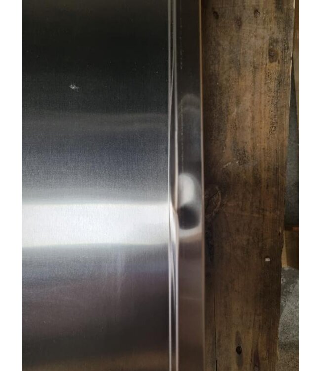 Occasion: RVS Werktafel met bodemschap en spatrand | Flat-pack | 120x70x(H)85cm