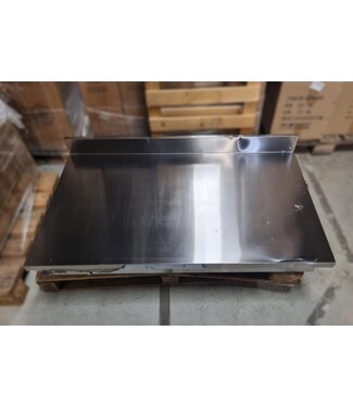 RVSMAATWERK.NL Occasion: RVS Werktafel met bodemschap en spatrand | Flat-pack | 120x70x(H)85cm