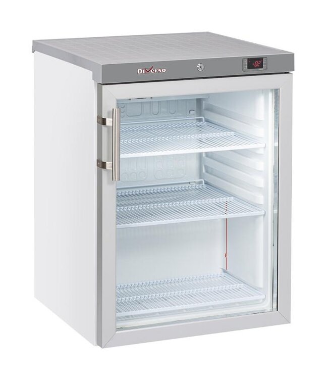 Koelkast met glazen deur Diverso | 200L | Wit | (H)85,3x(B)60x(D)62,5cm