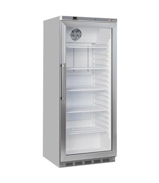 Koelkast met glazen deur Diverso | 600L | 2/1GN | RVS | (H)189x(B)78x(D)76,8cm