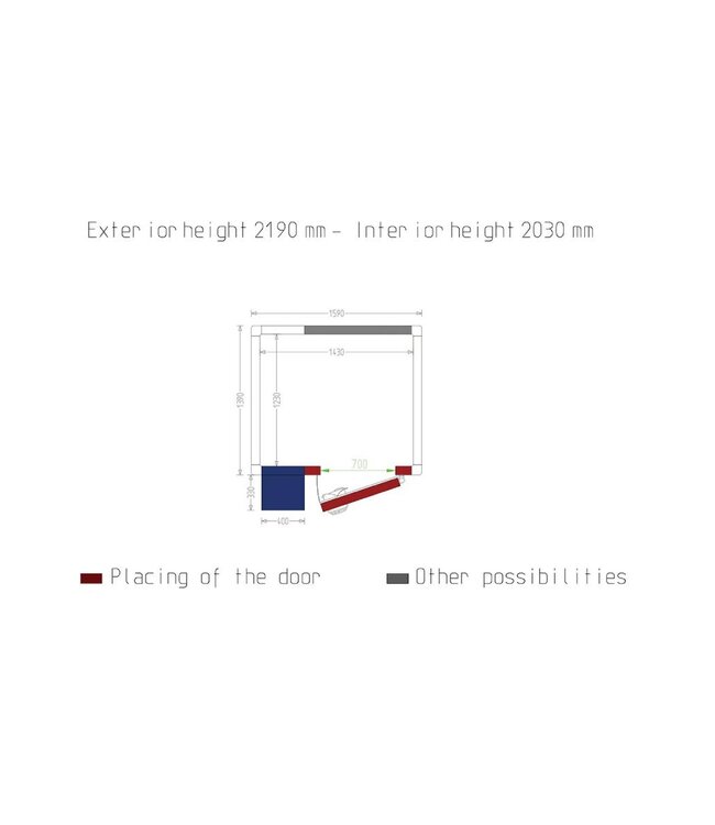 Horeca vriescel Diverso | Met motor | 3,57 m³ inhoud | (B)159x(D)139x(H)219cm