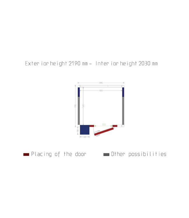 Horeca vriescel Diverso | Met motor | 6,06 m³ inhoud | (B)199x(D)179x(H)219cm