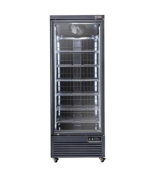 Vrieskast met glazen deur Diverso | 560L | Zwart | (H)204x(B)75x(D)76cm