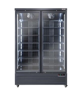 Diverso By Diamond Vrieskast met 2 glazen deuren Diverso | 1084L | Zwart | (H)204x(B)134x(D)76cm