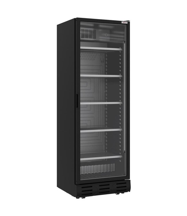 Koelkast met glazen deur Diverso | 382L | Zwart | (H)180,3x(B)59,5x(D)61,4cm