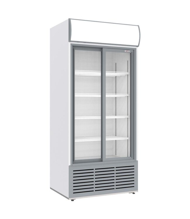 Display koelkast met 2 glazen deuren Diverso | 783L | Wit | (H)200,9x(B)88x(D)71,5cm