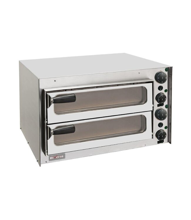 Pizza oven Diverso | Elektrisch | Voor 2x ø35cm pizza's | Dubbele glazen deur