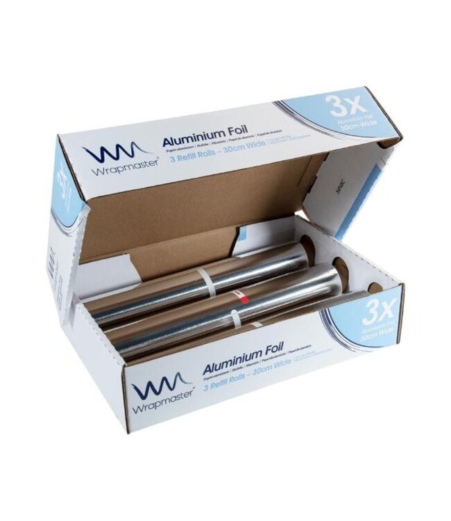 Wrapmaster aluminiumfolie navulling 30cm breed | 90m per rol | 3 Rollen