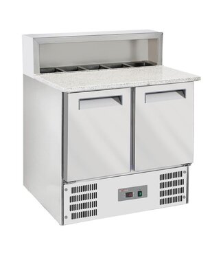 Diverso By Diamond Pizzawerkbank Diverso | 2 Deuren | Boven 5x 1/6GN | (H)85x(B)90x(D)70cm