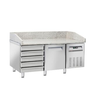 Diverso By Diamond Pizzawerkbank Diverso | 1 Deur + 5 lades | 60x40 Euronorm | (H)102x(B)140x(D)70cm