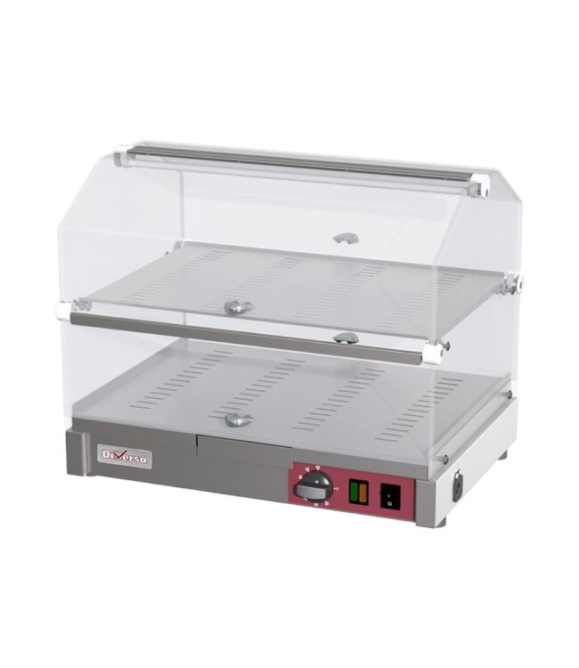 Warmhoudvitrine Diverso | 2 Niveaus | +30 tot +60 graden | (H)41,5x(B)50x(D)35,5cm