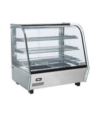Diverso By Diamond Warmhoudvitrine Diverso | 3 Niveaus | Gebogen glas | +30 tot +90 graden | (H)68,5x(B)69,2x(D)58,2cm