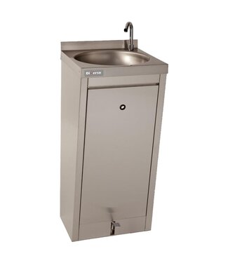 Diverso By Diamond RVS Wastafel met voetpedaal en mengkraan | Staand model | (H)84x(B)40x(D)40cm