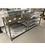 Occasion: RVS Spoeltafel | Spoelbak 500x400x(H)250mm | Bodemplank + 2x tussenplank | (B)2400x(D)600x(H)940mm