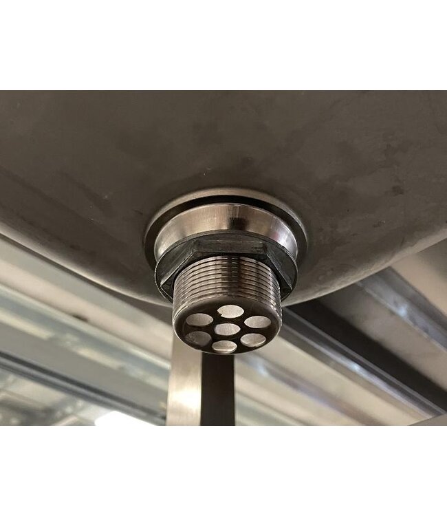 Occasion: RVS Spoeltafel | Spoelbak 500x400x(H)250mm | Bodemplank + 2x tussenplank | (B)2400x(D)600x(H)940mm