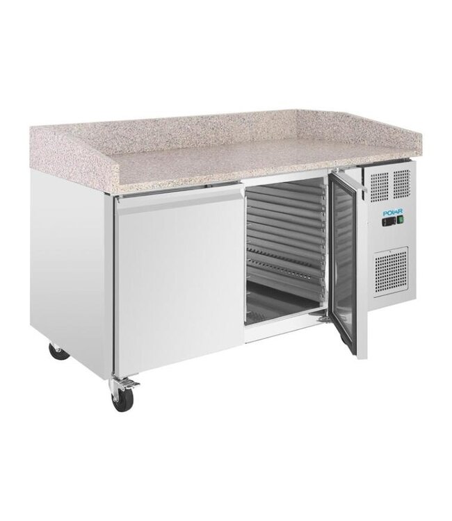 Pizzawerkbank geforceerde koeling | 2 Deurs | (H)100x(B)151x(D)80cm