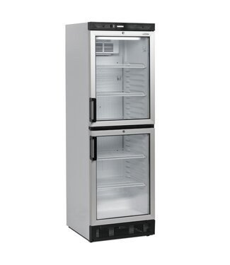 Tefcold Flessenkoelkast FS2380 | 2 Glazen deuren | 358L | (H)184x(B)59,5x(D)64cm