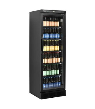 Tefcold Flessenkoelkast CEV425 BLACK | 358L | Met glazen deur | (H)184x(B)59,5x(D)60cm