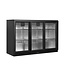 Tefcold Barkoeling BA31S-3 | 3 Schuifdeuren | 311L | Zwart | (H)90x(B)135x(D)51,5cm