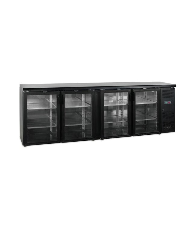 Barkoeling CBC410G | 4 Glazen deuren | 630L | Zwart | (H)86x(B)254,2x(D)51,3cm