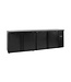 Tefcold Barkoeling CBC410 | 4 Klapdeuren | 630L | Zwart | (H)86x(B)254,2x(D)51,3cm
