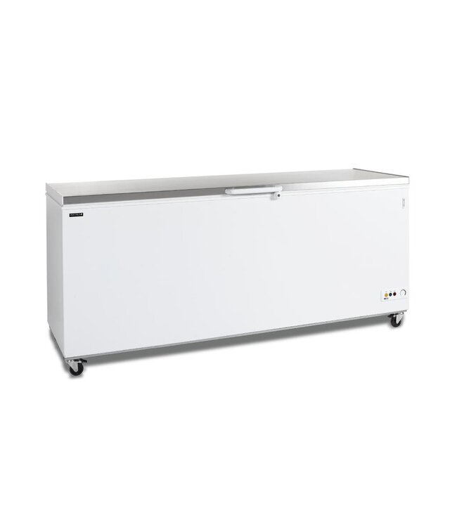Diepvrieskist CF700S SL | tot -24 graden | 660L | RVS Klapdeksel | Met wielen | (H)90,3x(B)206x(D)71,6cm
