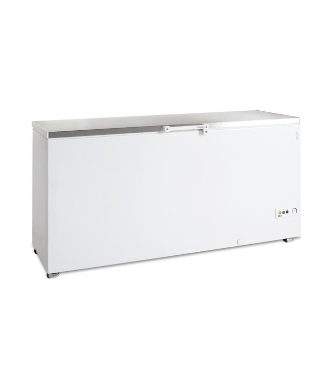 Diepvrieskist FR605S SL | tot -24 graden | 587L | RVS Klapdeksel | Met wielen | (H)94,5x(B)180,4x(D)70cm